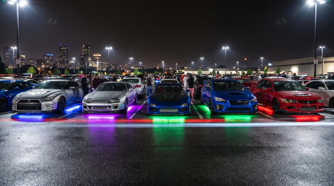 黑料视频-改装车聚会夜景